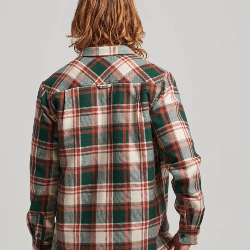 Chemise Superdry Vintage Miller Wool Shirt Green En Remise – Image 2