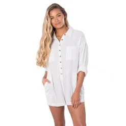 Combishort Rip Curl The Adrift Romper White Déstockage