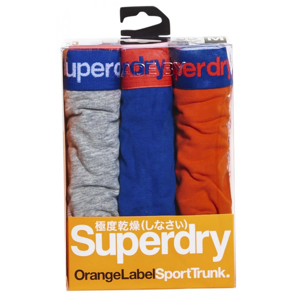 Boxer Superdry Orange Label Blue / Orange / Grey Pas Cher
