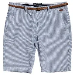 Short Superdry Chino City Seersucker Blue Moins Cher