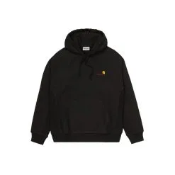 Sweat à Capuche Carhartt Hooded American Script Sweat Black Déstockage