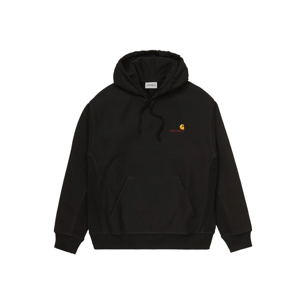 Sweat à Capuche Carhartt Hooded American Script Sweat Black Déstockage