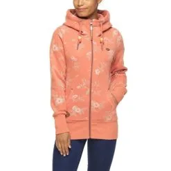Sweat à Capuche Ragwear Neska Flowers Zip Coral Déstockage