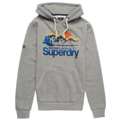 Sweat à Capuche Superdry Core Logo Great Outdoors Hood Grey Déstockage