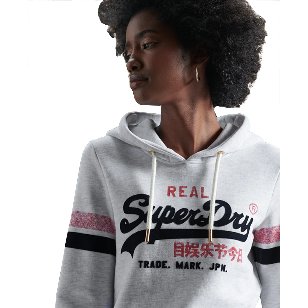 Sweat à Capuche Superdry Vintage Logo Varsity Ice Marl Rabais – Image 2