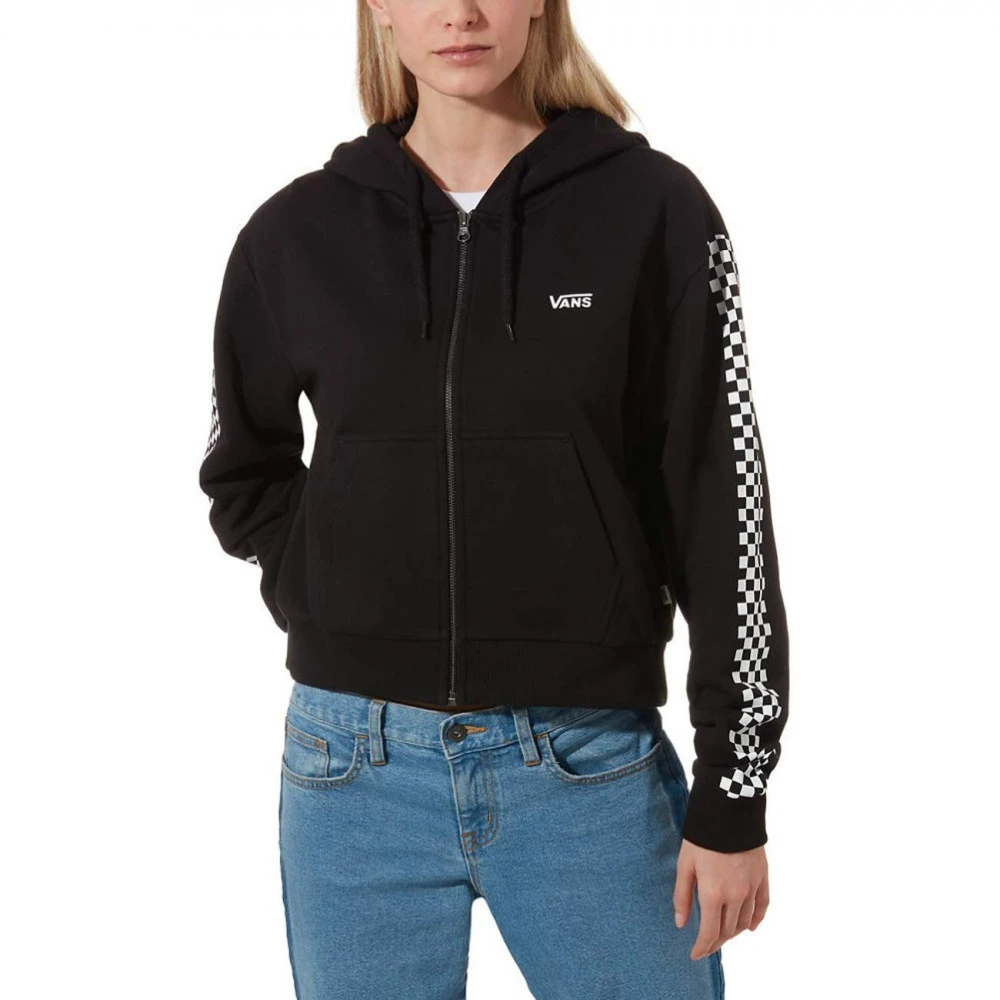 Sweat à Capuche Vans WM Funnier Times Crop Zip Hoodie Black Soldes