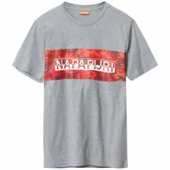 T-shirt Napapijri Salka Grey Melange Soldes