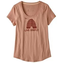 T-shirt Patagonia Live Simply Hive Organic Scoop Scotch Pink Pas Cher