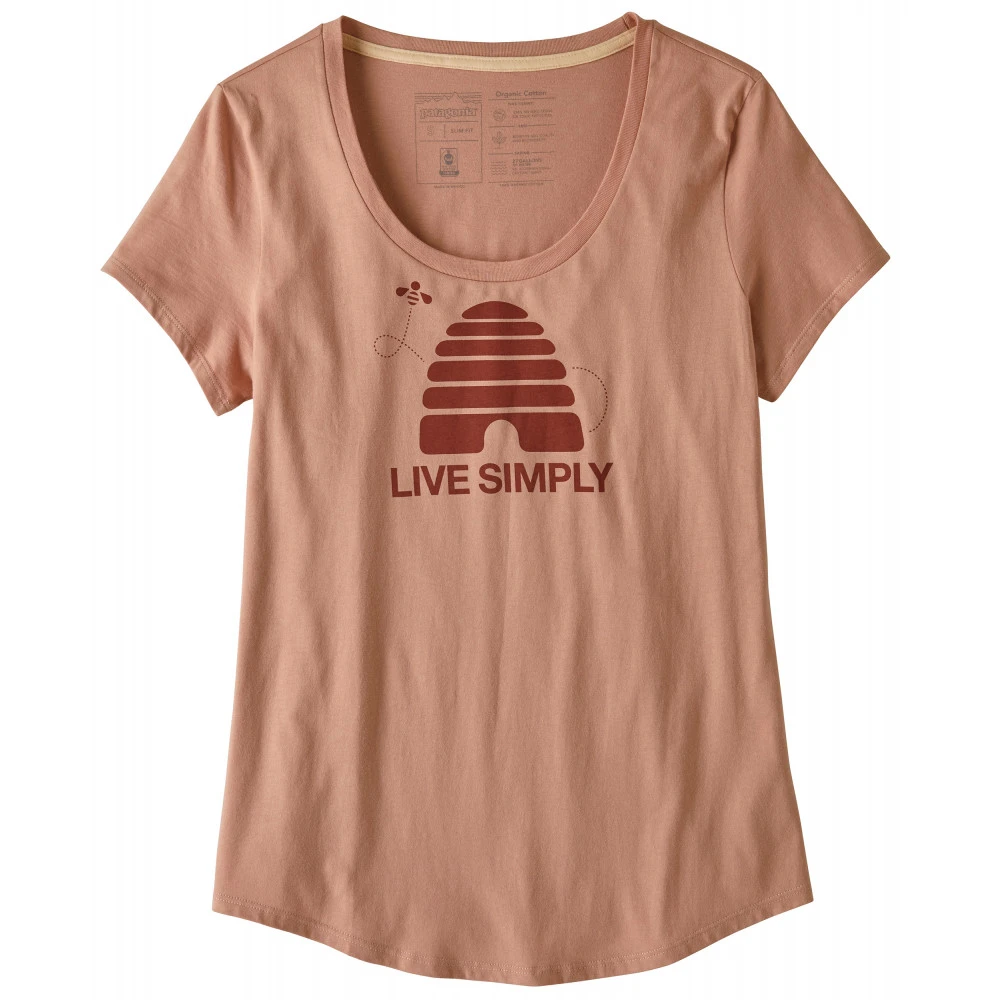 T-shirt Patagonia Live Simply Hive Organic Scoop Scotch Pink Pas Cher