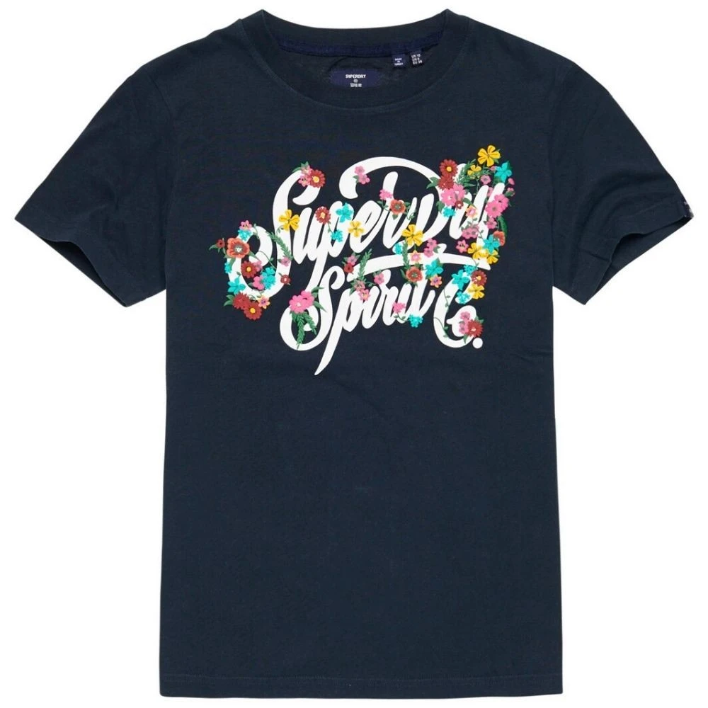 T-shirt Superdry Script Style Floral Tee Eclipse Navy Moins Cher