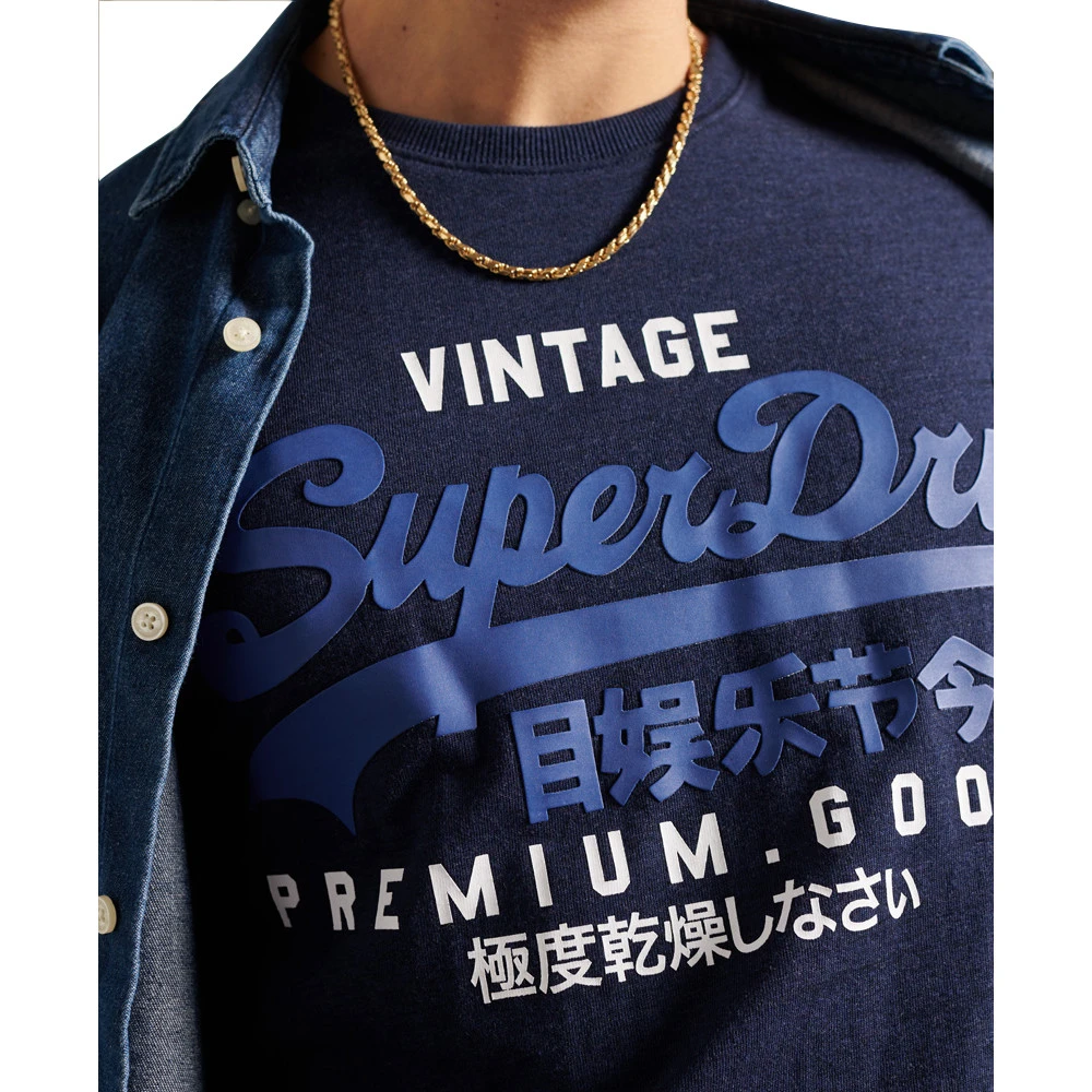 T-shirt Superdry Vintage Logo Ns Midnight Blue Grit Déstockage – Image 4