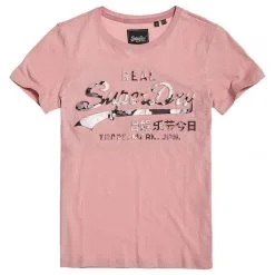 T-shirt Superdry Vintage Logo Photo Rose Entry Tee Soft Pink Moins Cher