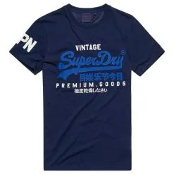 T-shirt Superdry Vintage Logo Tee Midnight Blue Grit Pas Cher